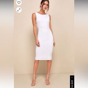 LuLu’s white backless midi dress